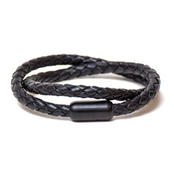 Braided Double Wrap Bracelet (Black)