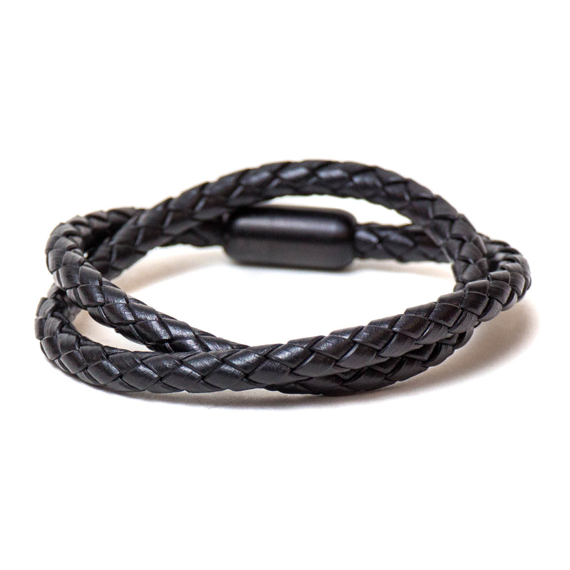 Braided Double Wrap Bracelet (Black)
