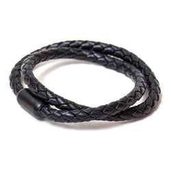 Braided Double Wrap Bracelet (Black)