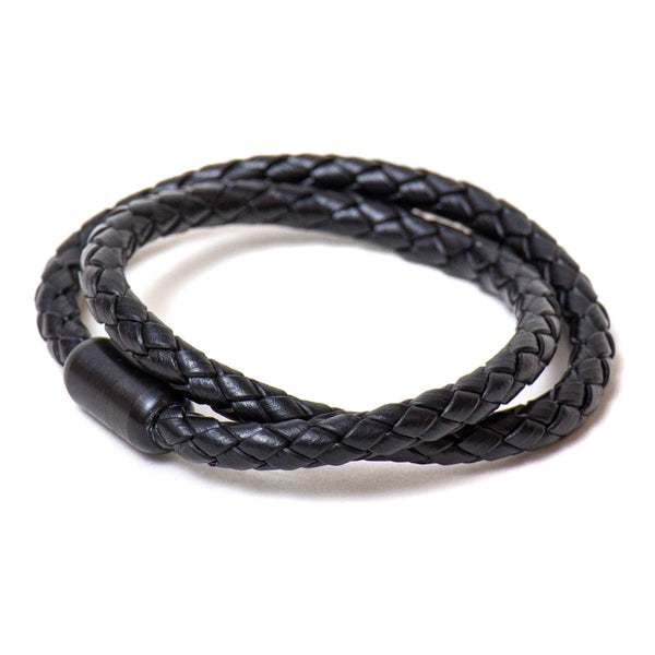 Braided Double Wrap Bracelet (Black)